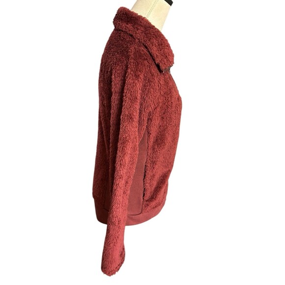 The North Face Womens Jacket Furry Fleece Burgundy Full Zip Hike Camp Outdoor S - Picture 5 of 8